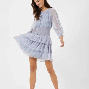 FRENCH CONNECTION
Diana Tiered Smocked  Mini Dress size 12